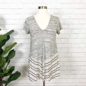Anthropologie Puella Striped Knit Peplum Tunic XS